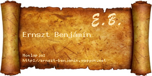 Ernszt Benjámin névjegykártya